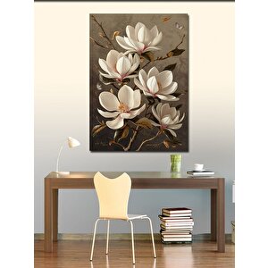 Kanvas Tablo Beyaz Çiçekler 70x100 cm