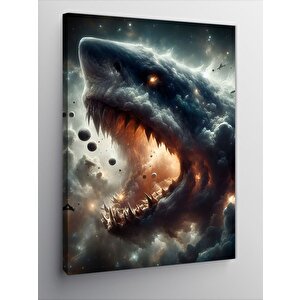 Kanvas Tablo Soyut Köpekbalığı 100x140 cm