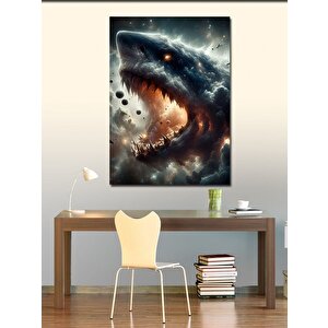 Kanvas Tablo Soyut Köpekbalığı 100x140 cm