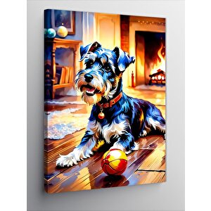 Kanvas Tablo Köpek Ve Şömine 70x100 cm
