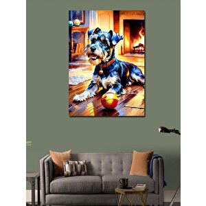 Kanvas Tablo Köpek Ve Şömine 70x100 cm