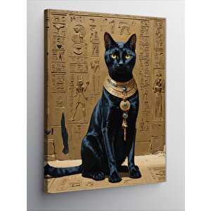 Kanvas Tablo Mısırlı Siyah Kedi 100x140 cm