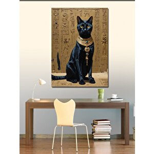 Kanvas Tablo Mısırlı Siyah Kedi 100x140 cm