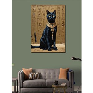 Kanvas Tablo Mısırlı Siyah Kedi 100x140 cm