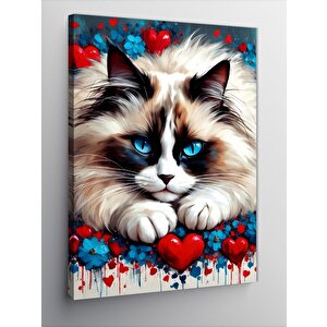 Kanvas Tablo Mavi Gözlü Kedi