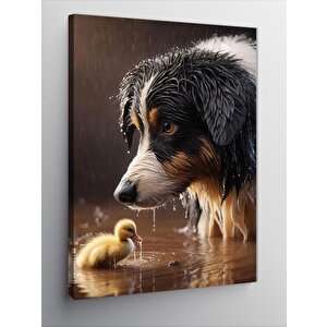 Kanvas Tablo Yavru Ördek Ve Köpek