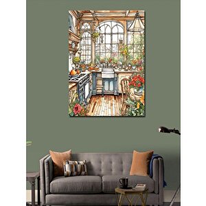 Kanvas Tablo Çiçekli Mutfak 70x100 cm