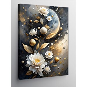 Kanvas Tablo Çiçekler Ve Ay 70x100 cm