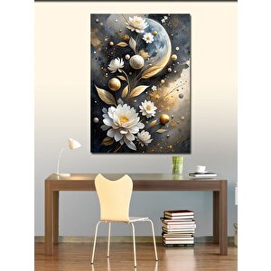 Kanvas Tablo Çiçekler Ve Ay 70x100 cm