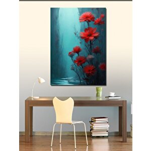 Kanvas Tablo Kırmızı Çiçekler 70x100 cm