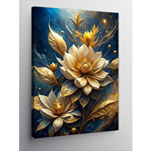 Kanvas Tablo Altın Sarısı Çiçekler 100x140 cm