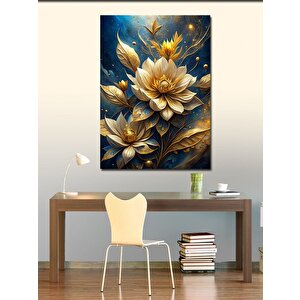 Kanvas Tablo Altın Sarısı Çiçekler 100x140 cm