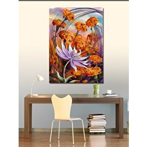 Kanvas Tablo Turuncu Çiçekler 100x140 cm