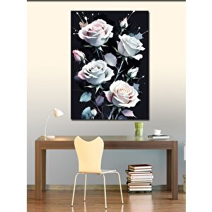 Kanvas Tablo Beyaz Çiçekler 70x100 cm