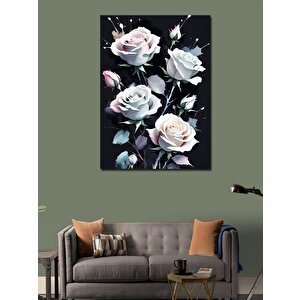 Kanvas Tablo Beyaz Çiçekler 70x100 cm