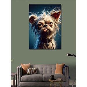 Kanvas Tablo Dil Çıkarmış Köpek
