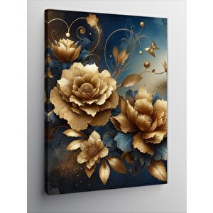Kanvas Tablo Altın Sarısı Çiçekler 70x100 cm