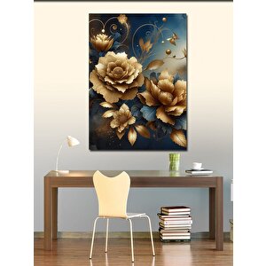 Kanvas Tablo Altın Sarısı Çiçekler 70x100 cm