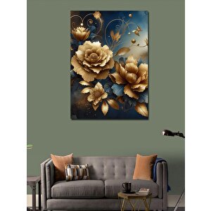 Kanvas Tablo Altın Sarısı Çiçekler 70x100 cm
