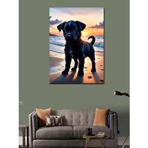 Kanvas Tablo Siyah Yavru Köpek