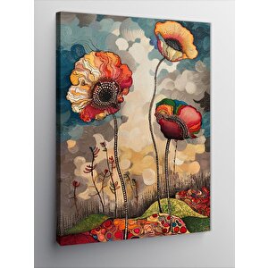 Kanvas Tablo Renkli Çiçekler 70x100 cm