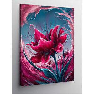 Kanvas Tablo Kırmızı Çiçek 100x140 cm