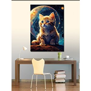 Kanvas Tablo Uzaydaki Kedi