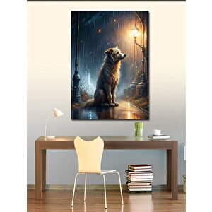Kanvas Tablo Yağmur Ve Köpek 70x100 cm