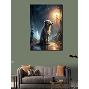 Kanvas Tablo Yağmur Ve Köpek 70x100 cm