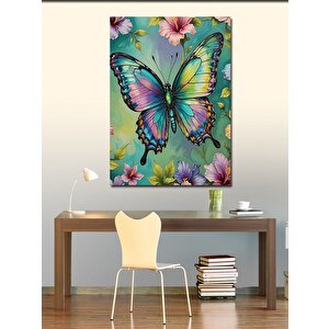 Kanvas Tablo Kelebek Ve Çiçekler 70x100 cm
