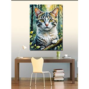 Kanvas Tablo Ormandaki Kedi 70x100 cm