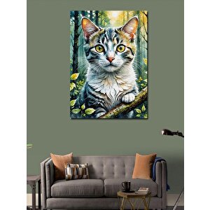 Kanvas Tablo Ormandaki Kedi