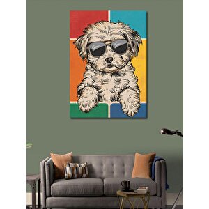 Kanvas Tablo Gözlüklü Köpek 70x100 cm