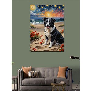 Kanvas Tablo Sevimli Köpek Ve Sahil