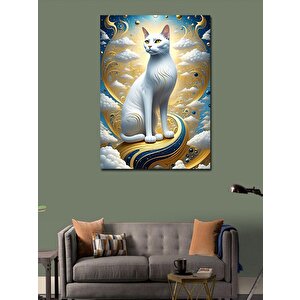 Kanvas Tablo Beyaz Kedi 70x100 cm