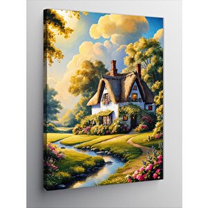 Kanvas Tablo Köy Evi 100x140 cm