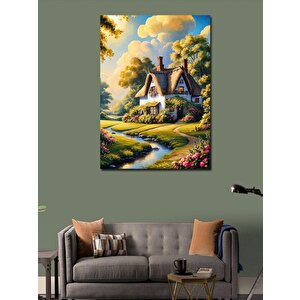 Kanvas Tablo Köy Evi 100x140 cm