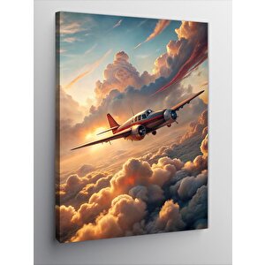 Kanvas Tablo Bulutların Üstündeki Uçak 70x100 cm