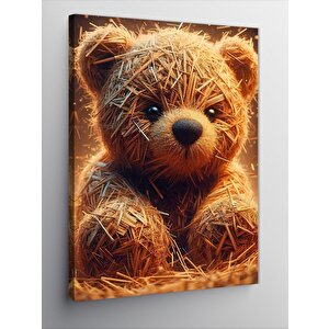 Kanvas Tablo Oyuncak Ayı Saman 70x100 cm