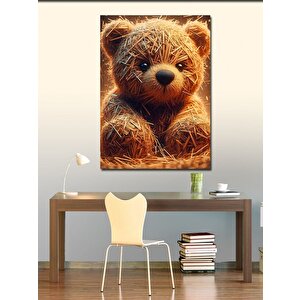 Kanvas Tablo Oyuncak Ayı Saman 70x100 cm