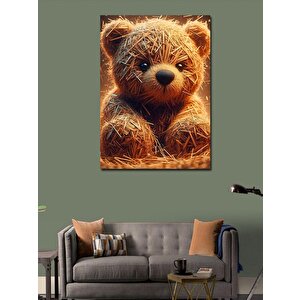 Kanvas Tablo Oyuncak Ayı Saman 70x100 cm