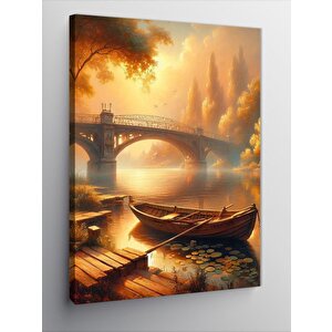 Kanvas Tablo Köprü Ve Ahşap Sal 100x140 cm