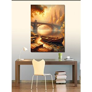 Kanvas Tablo Köprü Ve Ahşap Sal 100x140 cm