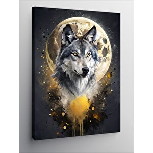 Kanvas Tablo Bozkurt Ve Ay 70x100 cm