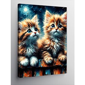Kanvas Tablo Sevimli Kediler 70x100 cm