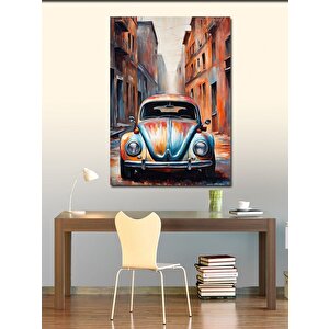 Kanvas Tablo Retro Kaplumbağa Araba 70x100 cm