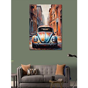 Kanvas Tablo Retro Kaplumbağa Araba 70x100 cm