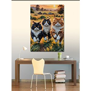 Kanvas Tablo Sevimli Kediler 100x140 cm