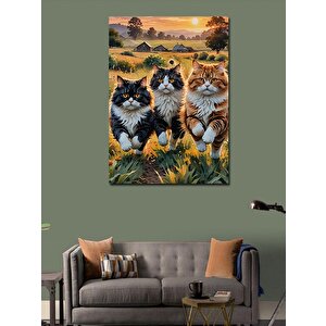 Kanvas Tablo Sevimli Kediler 100x140 cm