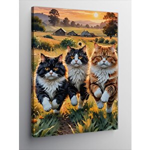 Kanvas Tablo Sevimli Kediler 70x100 cm